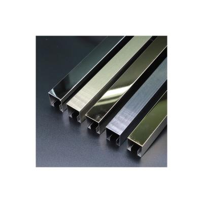 China Modern Mirror High Stability Silver Finish Silver Finish 304 Stainless Steel Wall Corner Edge Flat Ceramic Tile Trim for sale