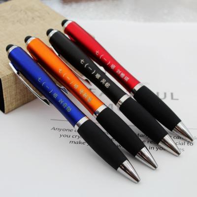 China Promotional Pen New Design Pen Body LOGO Plastic Ballpoint Pens Luminous Light Pen Creative With Custom LOGO For Promotional Gifts for sale