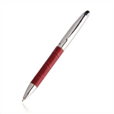 China office & School Pen Hot Selling Metal Ballpoint Pens Pu Leather Spotting Pens High Quality Leather Pen With OEM Service Available for sale