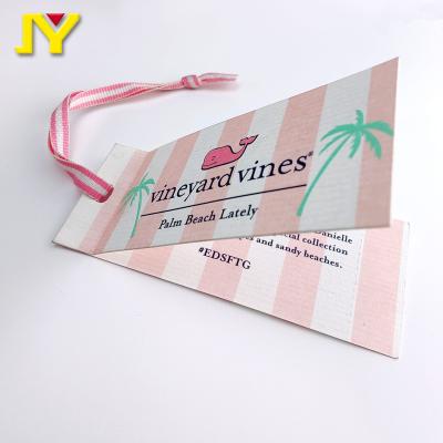 China Custom Delicate Pink Folding Children's LOGO Hang Tag Tag Clothing Viable for sale