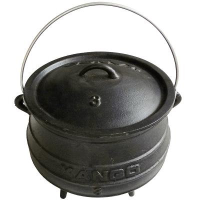 China South Africa Large Volume 78L 3 Legs Sustainable Cast Iron Potjie Pot Pre-Seasoned Lining for sale