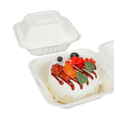 China Minimalist Wholesale Brown Bread Baked Bagasse Sushi Jelly Sandwich Hamburger Packing Box for sale