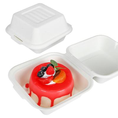 China 2022 Minimalist Wholesale Biodegradable Sandwich Paper Pulp Hamburger Box With Lid for sale