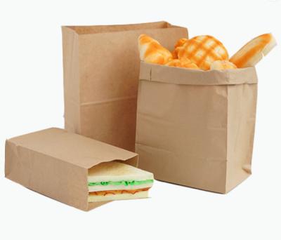 China Recycled Materials 2022 Design Materials 2022 Snake Biodegradable Cookie Sandwich Square Bottom Fast Food Brown Kraft Paper Bag With No Handle for sale