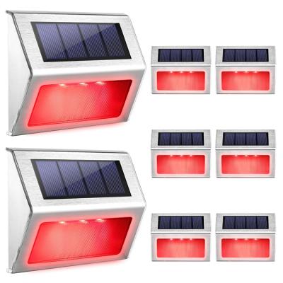 China JACKYLED Modern Manufacturer Supplier Stainless Steel Case Solar Lighting Stairs Fencing Red Stair Light for sale