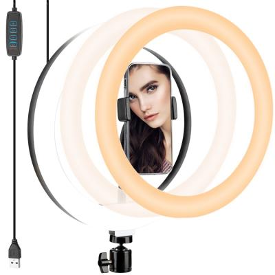 China JACKYLED 10 Inch PORTABLE Photography Dimmable Fill Light No Tripod Stand Selfie Ring Light Ring for sale