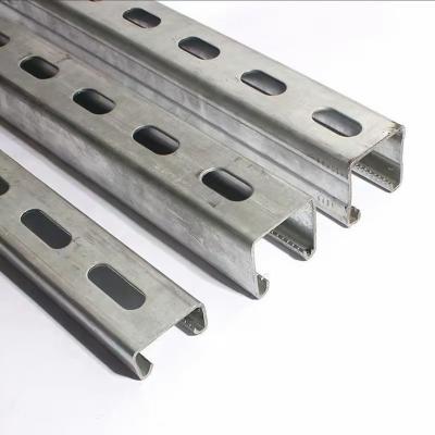 China Perforated Steel C Slotted Metal Channel Galvanized 50-300mm Slotted C Channel Steel for sale