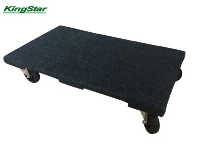 China Commercial Grade Wooden Furniture Dolly Cart Carpeted With Big 100mm PVC Wheels for sale