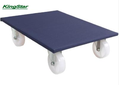 China Structured Surface 4 Wheel Floor Dolly With 125mm White PP Swivel Casters for sale