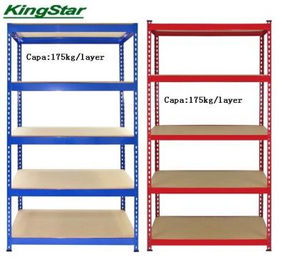 China la estantería del almacenamiento de Boltless del metal del remache de la capacidad 175Kg, pulveriza final revestido en venta