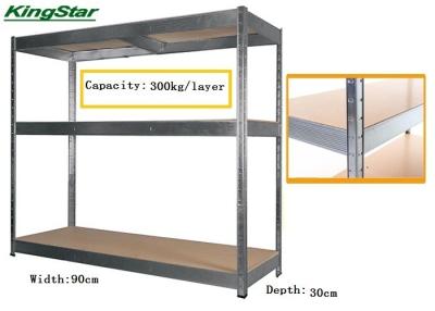 Cina Sistema durevole della scaffalatura del garage di Boltless, unità della scaffalatura del metallo di 3 file nessuna capacità di bullonatura 300Kg in vendita