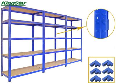 China Blue Painting Boltless Metal Shelving Units , Boltless Metal Storage Units For Garages for sale