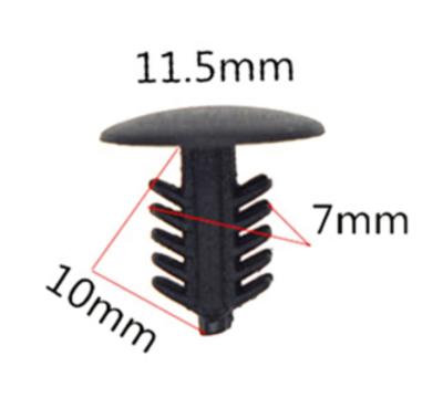 China A06 Automotive Parts Custom Plastic Clips Black Plastic Fasteners And Clip For 6mm Hole Size 100pcs/bag for sale