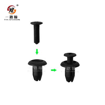 China Automobile Fastener C28 Plastic Auto Bumper Clips Black Nylon Type Push Stopper And Auto Clips W710250S300 N30413356A for sale