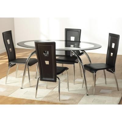 China hot sell oval glass dining table and chairs xydt-099&xydc-076 for sale