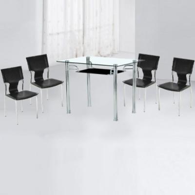 China contemporary glass dining table and chairs xydt-042 for sale