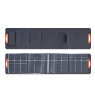 China New Arrival PET 200W Solar Panel Solar Panel 4 Times Folding Portable Panel Foldable Tempered Glass For Camping Power Plant 158.75mmx29.2mm for sale