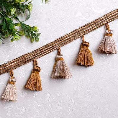 China Easy To Wear High Quality Used For Curtain Polyester Tassel Accessory Fringe for sale