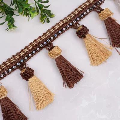 China Easy To Wear Curtain Accessories Decoration Wholesale Gold Tassel Fringe for sale