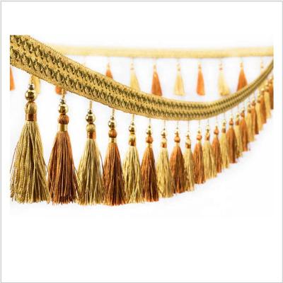 China Easy To Wear Fashion Tassel Trimming Lace Small Tassel Curtain Fringes for sale