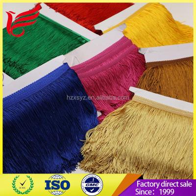 China Easy to wear and change factory hotsales all kinds of colors gold rayon fringe for sale