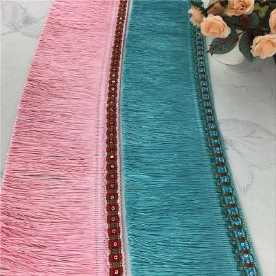 China Easy To Wear Wholesale Polyester Clothing Chain Long Fringe for sale