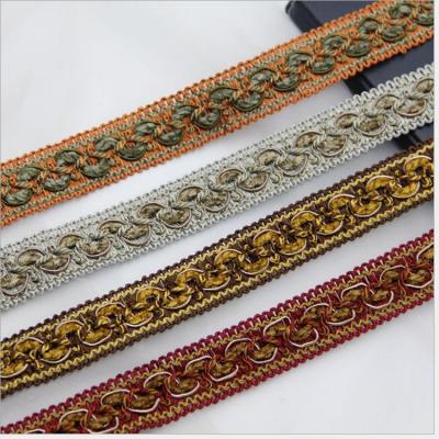 China Easy To Wear And Change Decorative Home Textile Lace Sofa 3cm Polyester Braid Trim Trim for sale