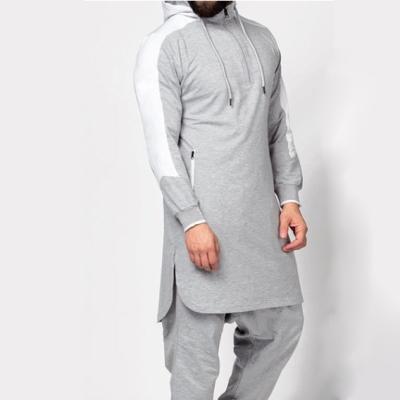 China Oversized thobe men zipper hoodies hot sales Limanying factory supply polyester pocket islamic pullover men muslim men for sale