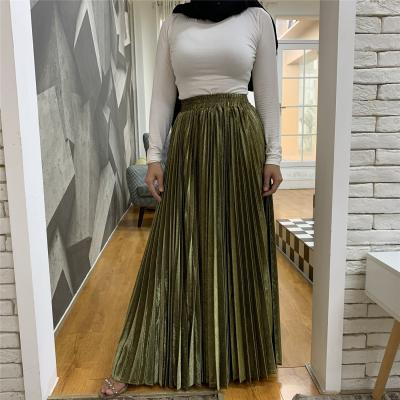 China Polyester Limanying Supply Pleated Long Maxi Skirts Muslims Skirt Long Muslim Women for sale