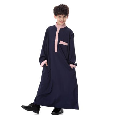 China Islamic Arabic Children Abaya Jubah Kids Clothing Factory Price Limanying Polyester Thobe Long Robe Kids Muslim Boys Dress With Pocket for sale