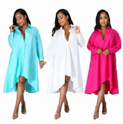 China Limanying Viable Supply 2022 Wholesale High Quality Newest Women Long Sleeve Clothing Plus Size Shirt Dress for sale