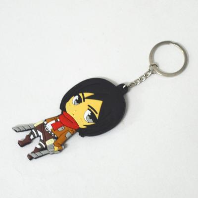 China Eco Friendly Professional Custom Anime Characters Double Sided Key Chain Soft Adhesive Jewelry for sale