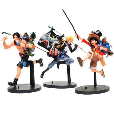 China Model Toy Anime Toy Best Selling Ace Luffy Sabo Cartoon Brothers Cartoon Character Collectible Figure for sale