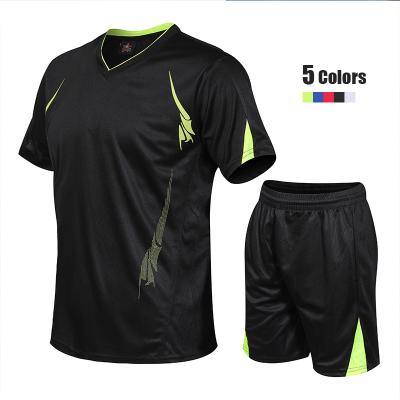 China China Manufacturer Breathable Short Sleeve Tshirt And Short Set Polyester Breathable Black Short Tracksuit Set for sale