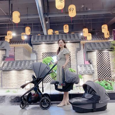 China Multifunctional Baby Stroller Infant Push Chair Sit And Stand Stoller Baby Pram Retro 3 In 1 With Car Sea for sale