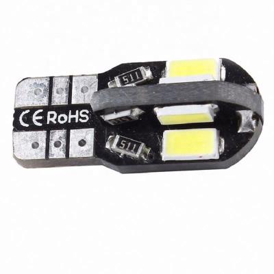 China Car interior bulb Canbus white T10 8SMD LED 12V signal lamp wedge bulb 5730 error free smd led bulb 5730 smd led for sale