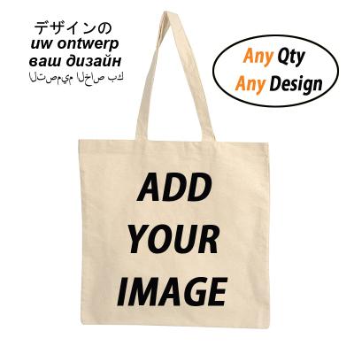 China Low MOQ Custom Print The Cart Your Logo Canvas Tote Bag Eco Cotton Reusable Shopping Bag for sale