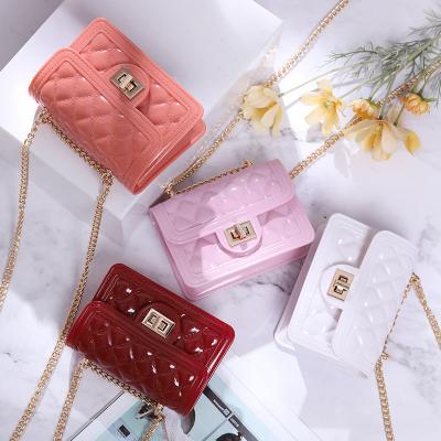 China Fashion 2021 New Matte Pvc Jelly Girls Luxury Jelly Handbag Shoulder Crossbody Kids Clip Purse Purse for sale