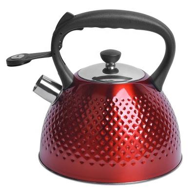 China Sustainable Water Kettle Stainless Steel Kettles Stove Top 3.5L Customized Whistling Tea Kettle With Pattern Emboss for sale