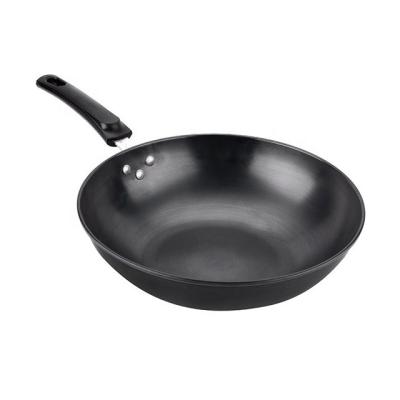 China Hot Cast Iron Wok Products Chinese Small Round Cast Iron Wok Bottom Wok 3 for sale