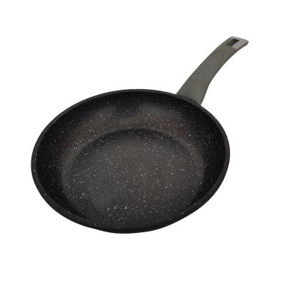 China 25CM Handle Stick Non Stocked Medical Stone Cookware Wooden Frying Pan for sale