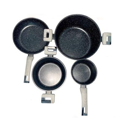 China Single Medical Stone Stocked 4 Piece Kitchen Set Pot Multifunctional Cookware Set for sale