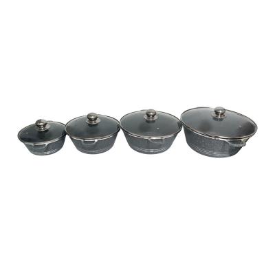 China Sustainable 20 24 28 33 Cm Die Casting 4 Pcs Nonstick Pot Set Medical Stone Soup Pot for sale