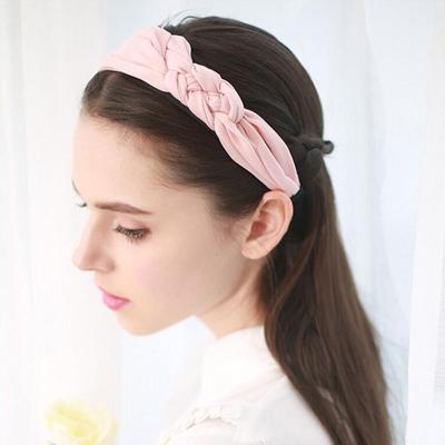 China Wide Hair Decoration Side Knot Cross Headband Edge Twist Braid Fabric Hair Bands Hair Accessories for sale