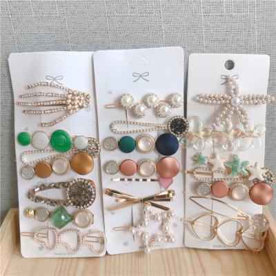 China Japan and Korean Style Soft Hair Pearl Clips Set of 20Pcs/Set Crystal Hairgrips Acrylic Hair Accessories Pearl Hair Clips for sale