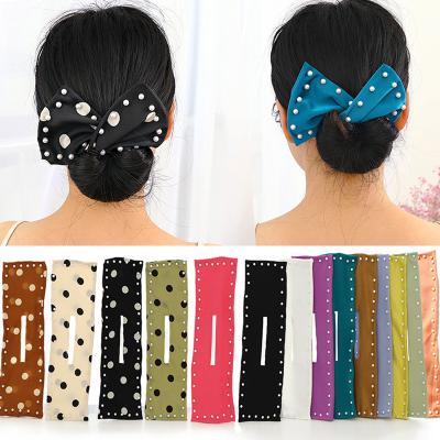 China Hair Accessories Wire To Curl Magic Knotted Skillful Twist Hair Accessories Pearl Lazy Head Adjustable Headband Hair Curler for sale