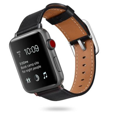 China Luxury Replacement Wristband Leather Strap with Special Stainless Steel Buckle for Apple Watch Series 4/3/2/1 for sale