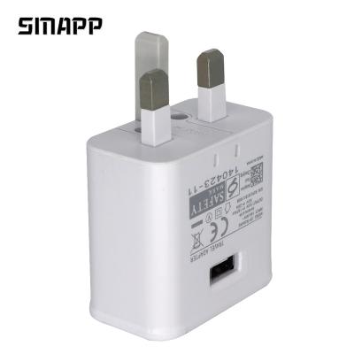 China Mobile phone for Samsung Quick UK 3 plug mobile charger USB wall charger for travel charger for sale