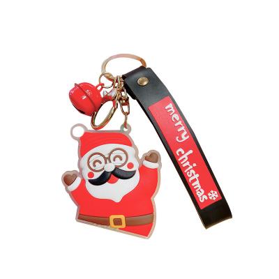 China Silicone Cross-Border Santa Claus Key Pendants Cute David's Deer Snowman Doll Girls' Bags Keychain Pendant Small Gift for sale