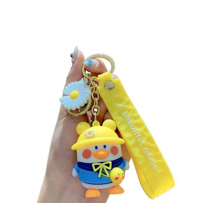 China Cute Style Internet celebrity creative cute cartoon duck keychain doll pendant bag pendant fashion couple keychain small gift for sale